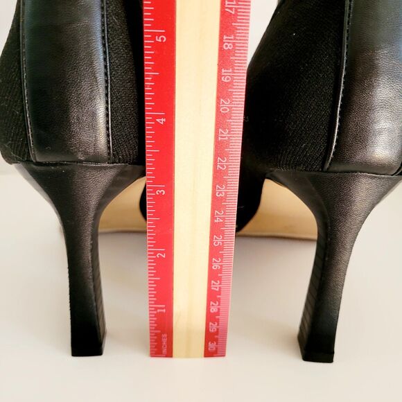 11 BCBGeneration Beya Black Stretch Fabric Ankle Boots Booties Pointed Toe Heels - Picture 4 of 13